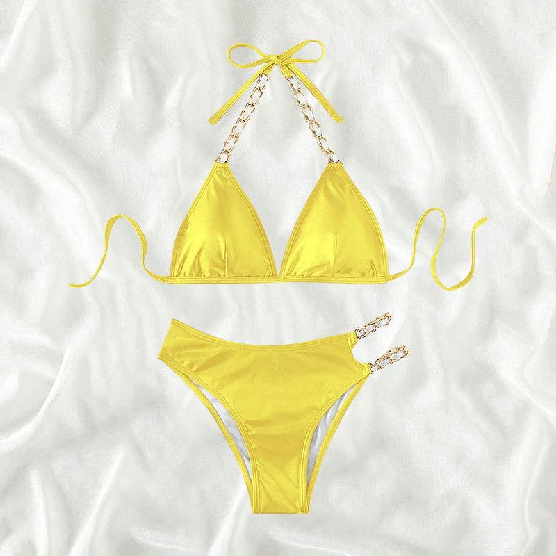 Damen Triangel-Bikini mit glamourösen Kettenakzenten Drune