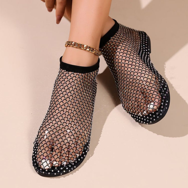 Damen transparente Ballerinas aus Netzmaterial Drune