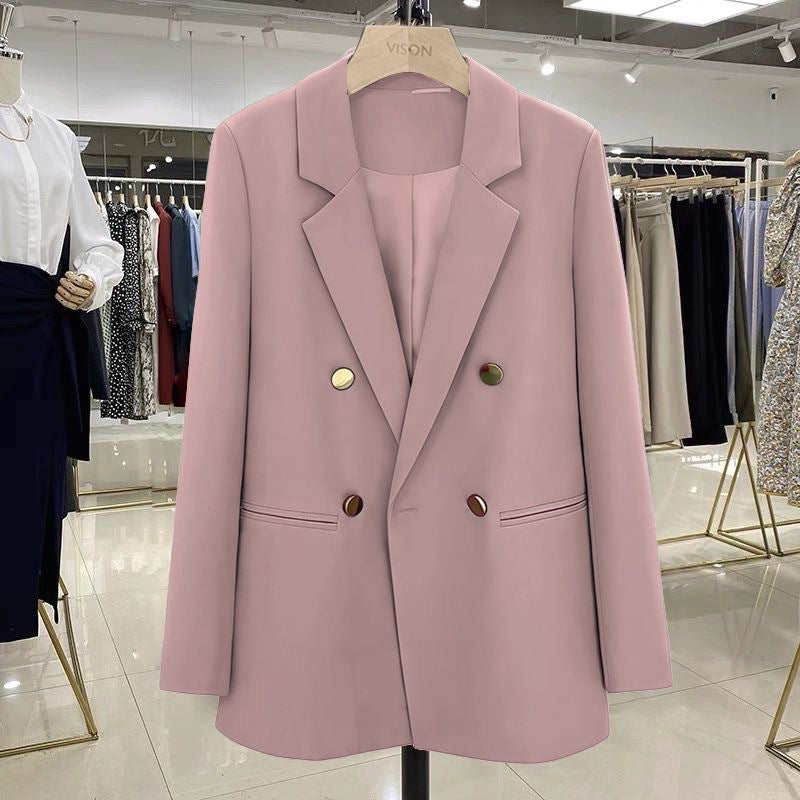 Damen Modischer Doppelreiher Blazer Drune