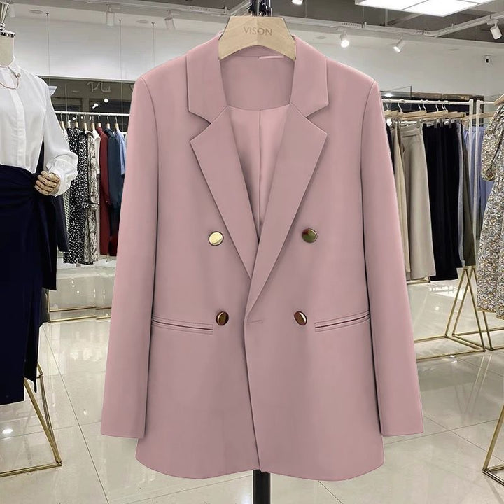 Damen Modischer Doppelreiher Blazer Drune