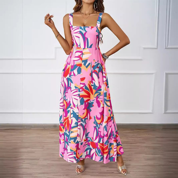 Damen Maxikleid mit floralem Design und lässigem Schnitt Drune