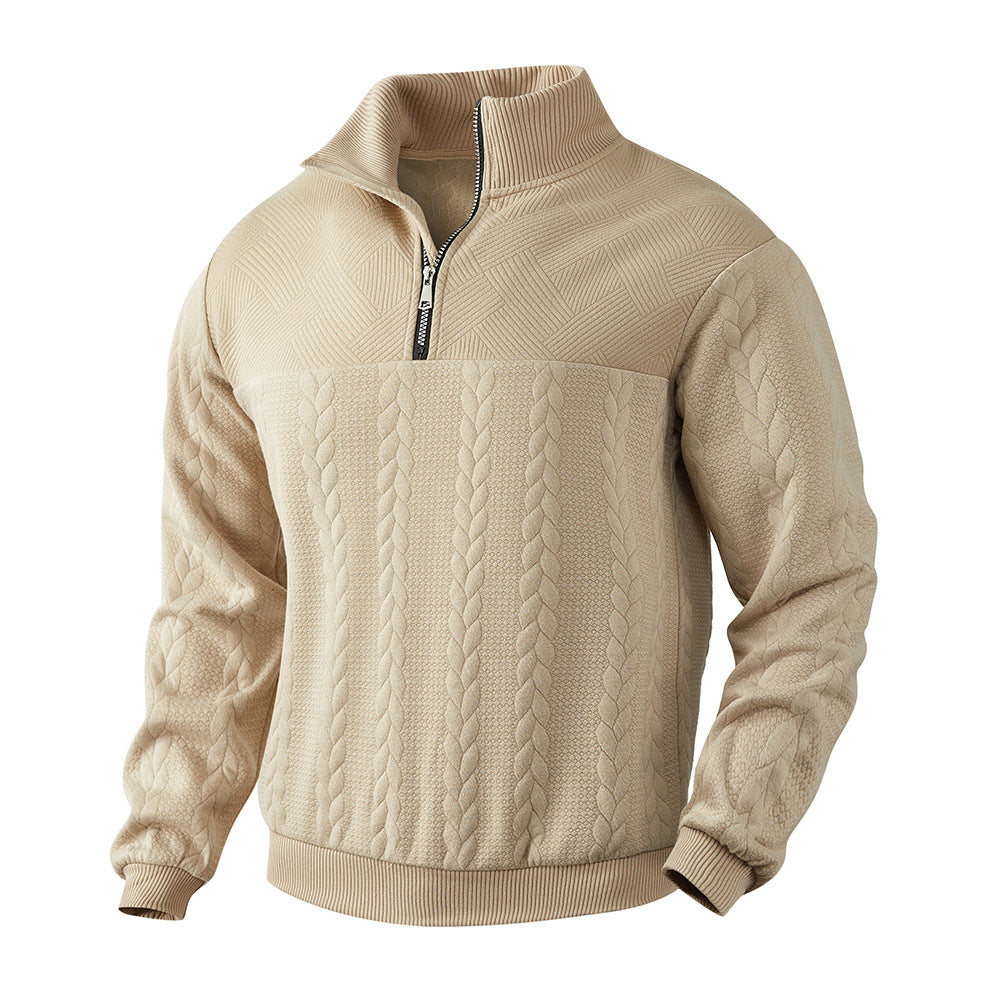 Herren Sweatshirt mit Zipper und strukturierter Verarbeitung Drune