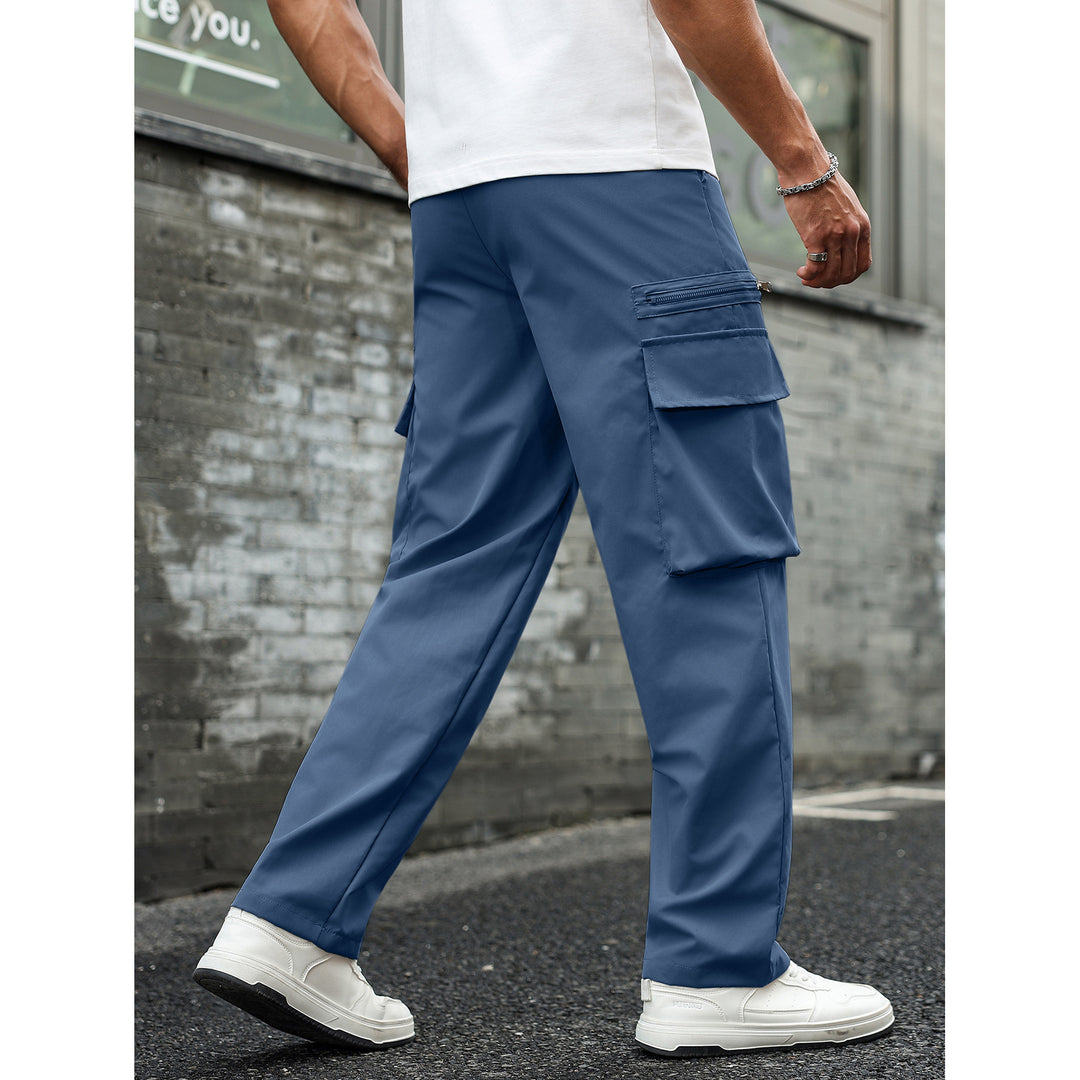 Herren Multifunktionale Cargo-Hose mit Taschen und elastischem Bund Drune