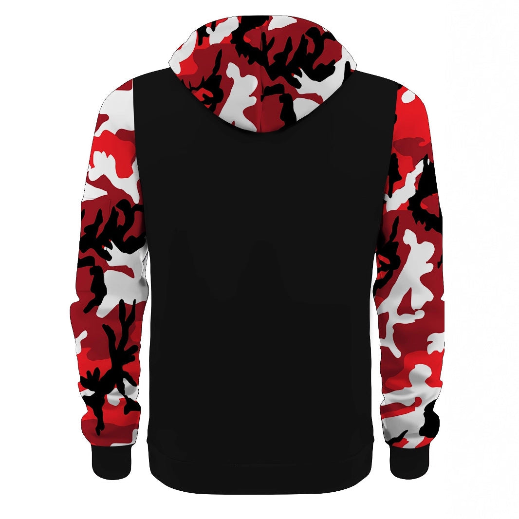 Herren Sportliche Kapuzenjacke mit Camouflage-Ärmeln Drune