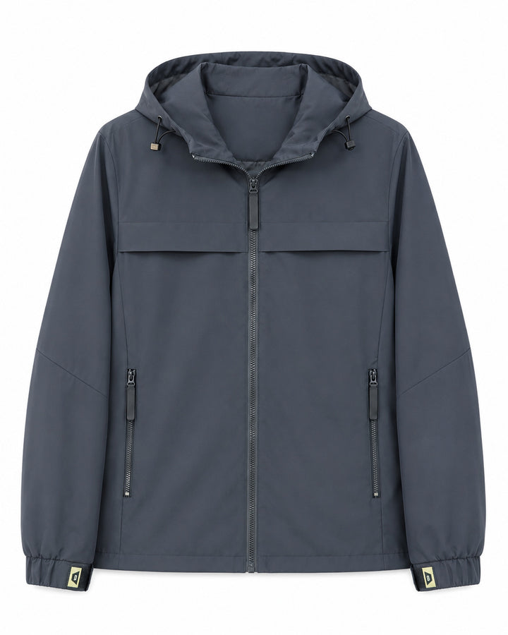 Herren Leichte wasserabweisende Kapuzen‑Softshelljacke mit Reißverschlusstaschen Drune