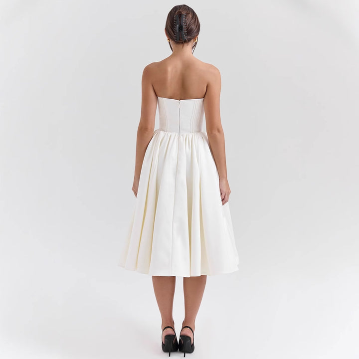 Damen Abendkleid mit strapless Design und voluminösem Rock Drune