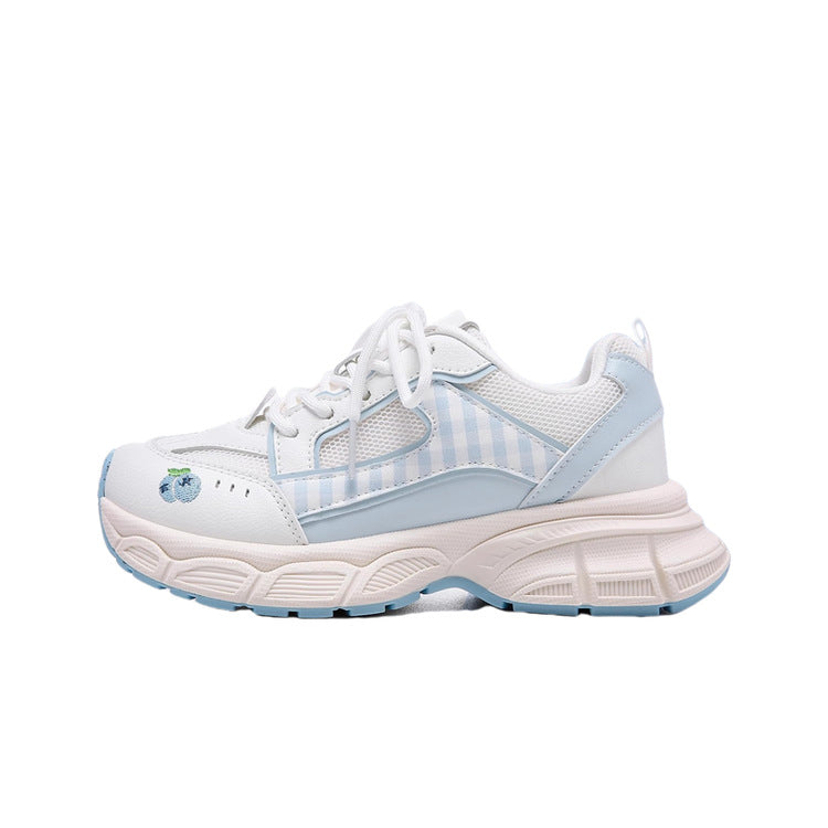 Damen modische Sneakers mit aufgepolsterter Sohle und atmungsaktiver Mesh-Oberfläche Drune