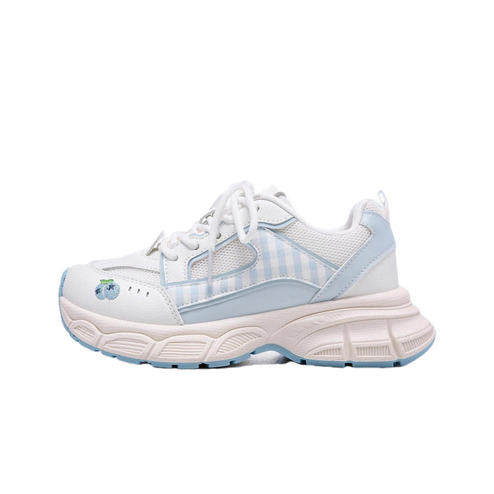 Damen modische Sneakers mit aufgepolsterter Sohle und atmungsaktiver Mesh-Oberfläche Drune
