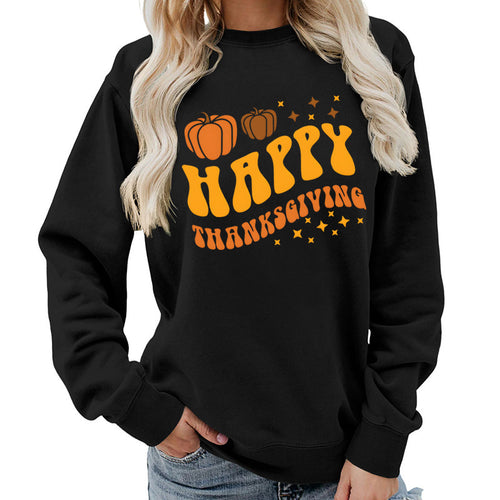 Damen Sweater mit festlichem Pumpkin-Motiv und gemütlicher Passform Drune