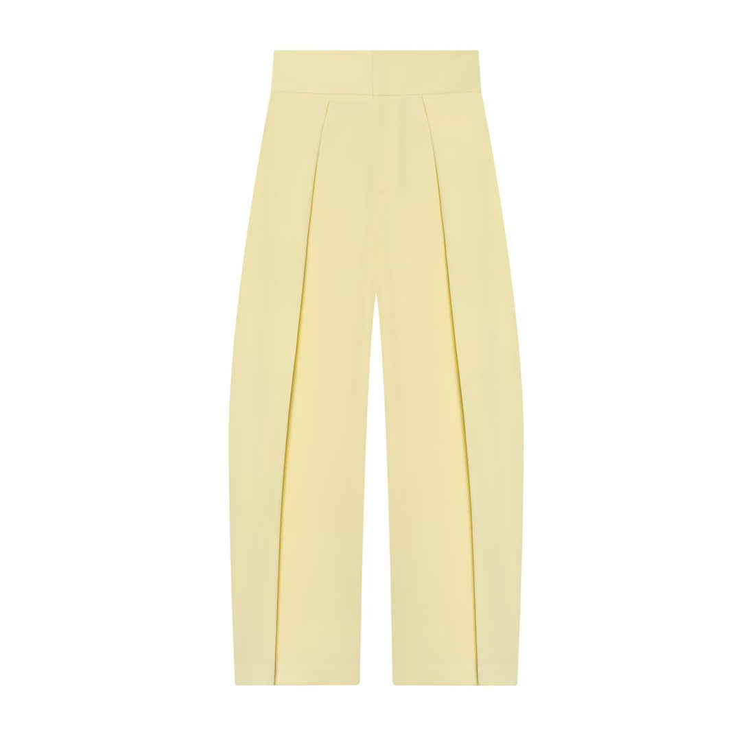 Damen Hochtaillierte Plissée-Hose mit weitem Bein und markanten Vorderfalten Drune