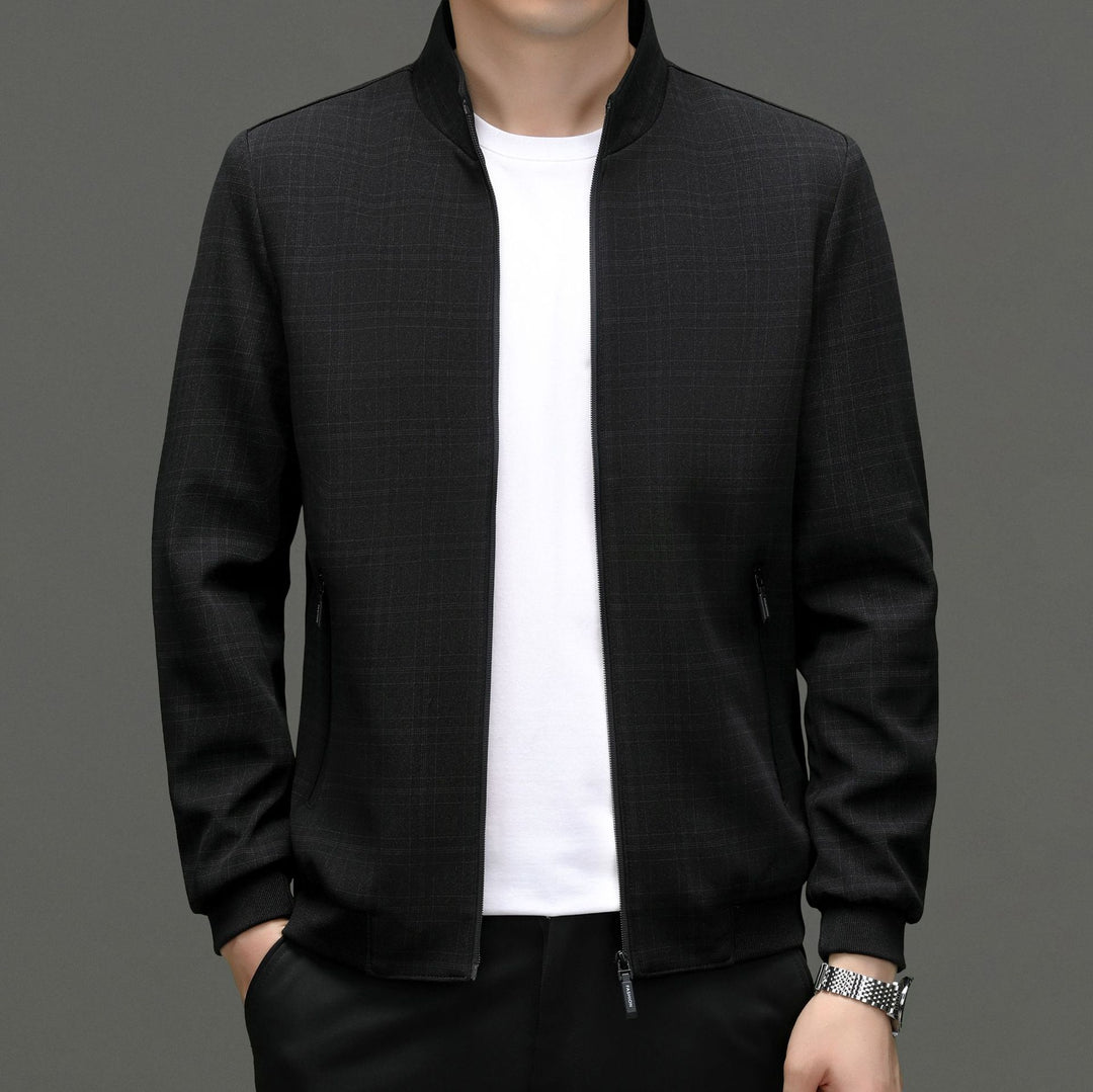 Herren elegante Sweatjacke mit modernem Stehkragen und praktischen Reißverschlusstaschen Drune