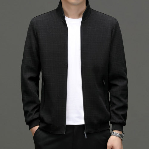 Herren elegante Sweatjacke mit modernem Stehkragen und praktischen Reißverschlusstaschen Drune