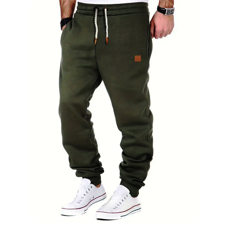 Herren melierter Relax-Jogger mit breitem Komfortbund, gedrehtem Kordelzug und gerippten Knöchelabschlüssen Drune