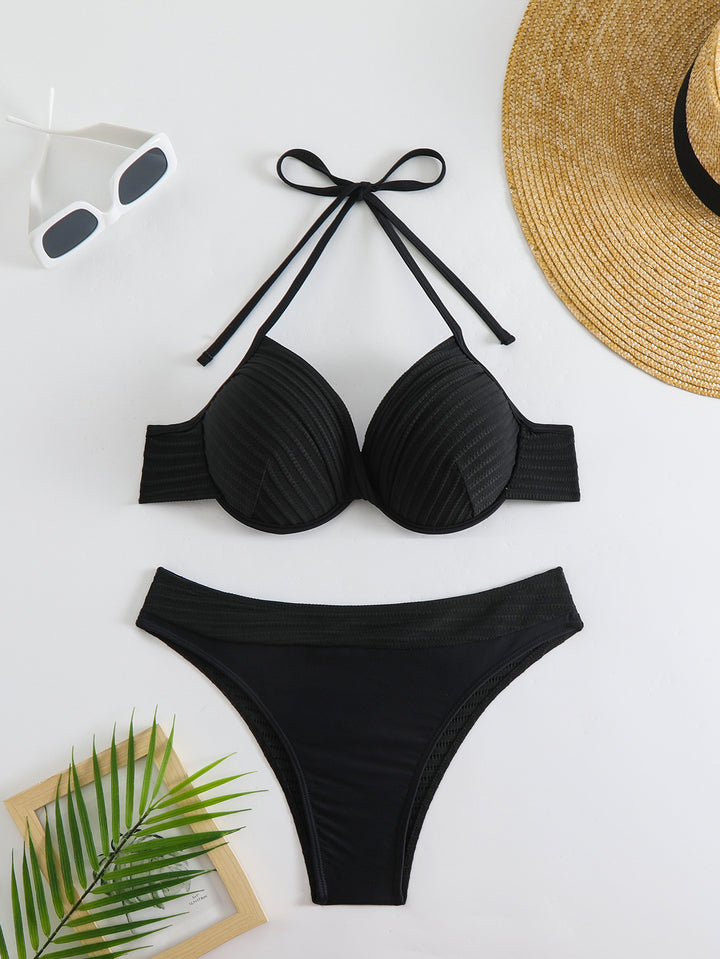 Damen Push-Up Bikini mit raffiniertem Rippendesign Drune