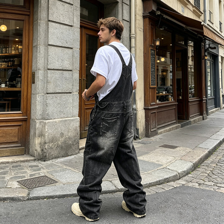 Herren Lässige Denim-Latzhose Drune