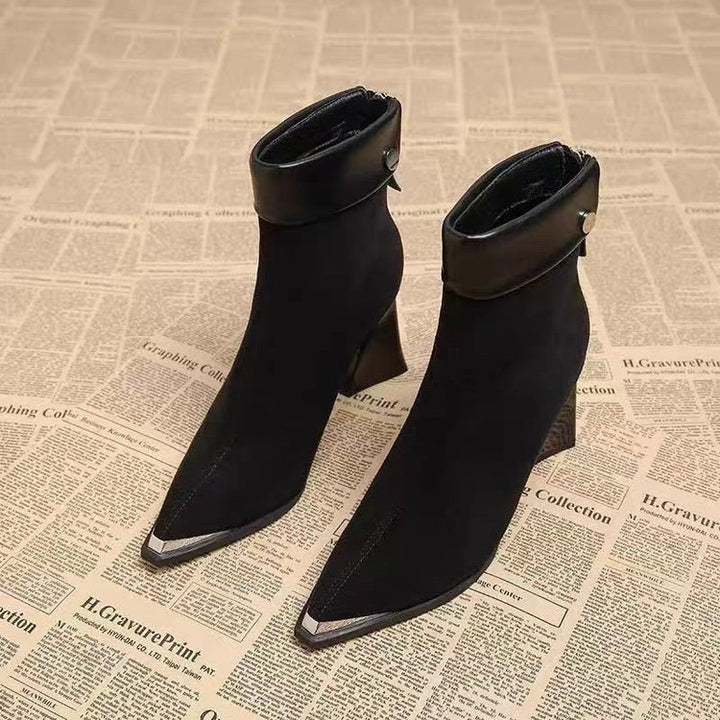 Damen Elegante Blockabsatz-Stiefeletten Drune