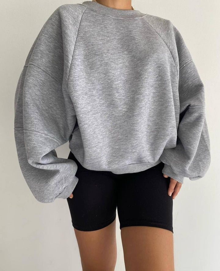 Damen Oversized Sweatshirt mit voluminösen Ärmeln Drune