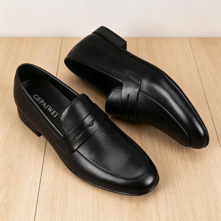 Herren Elegante Lederschlüpfschuhe Drune