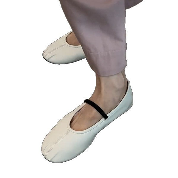 Damen Bequeme Ballerinas mit elastischem Riemen und weichem Innenfutter Drune