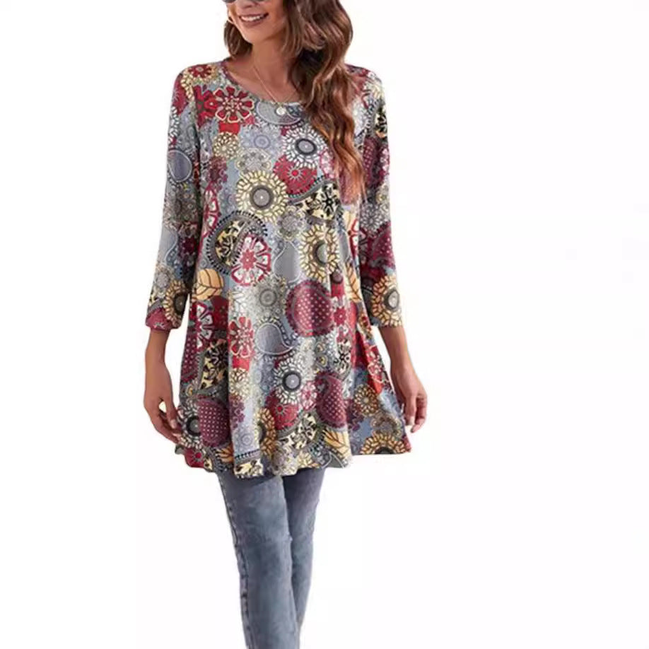 Damen Tunika mit einzigartigem Mandala-Druck Drune