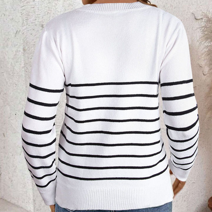 Damen modischer Strickpullover mit streifendem Design und hochwertigem Material Drune