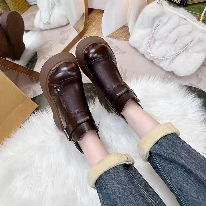 Damen Stilvolle Leder-Boots mit Kuschelfutter Drune