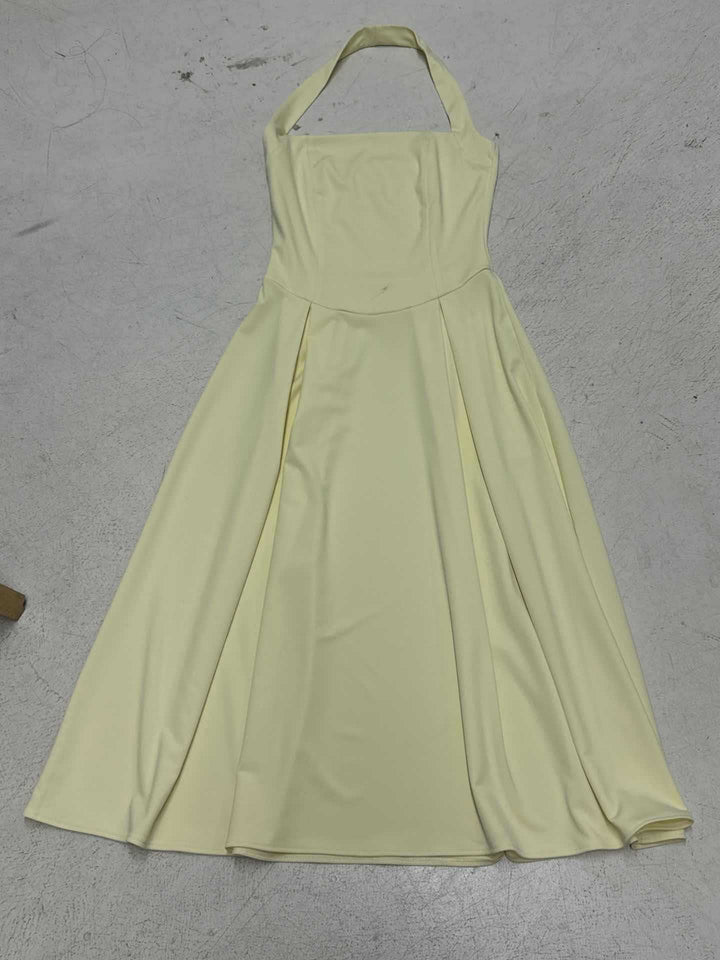 Damen elegantes A-Linien Kleid mit Spaghetti-Trägern und fließendem Saum Drune