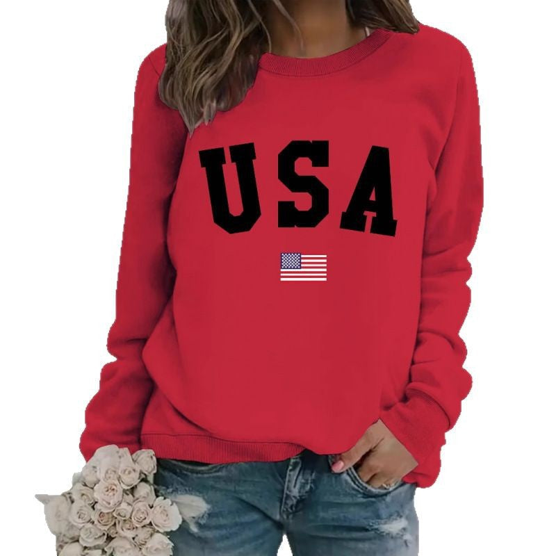 Damen Sweatshirt mit modernem USA-Statement und gemütlicher Passform Drune