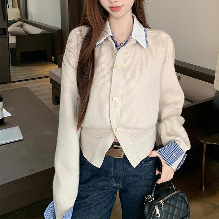 Damen Kuschelige Strickjacke mit klassischen Knopfdetails und lässigem Schnitt Drune