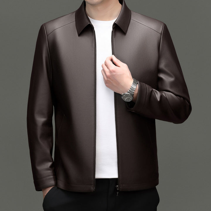 Herren leichte Freizeitjacke aus hochwertigem Kunstleder Drune