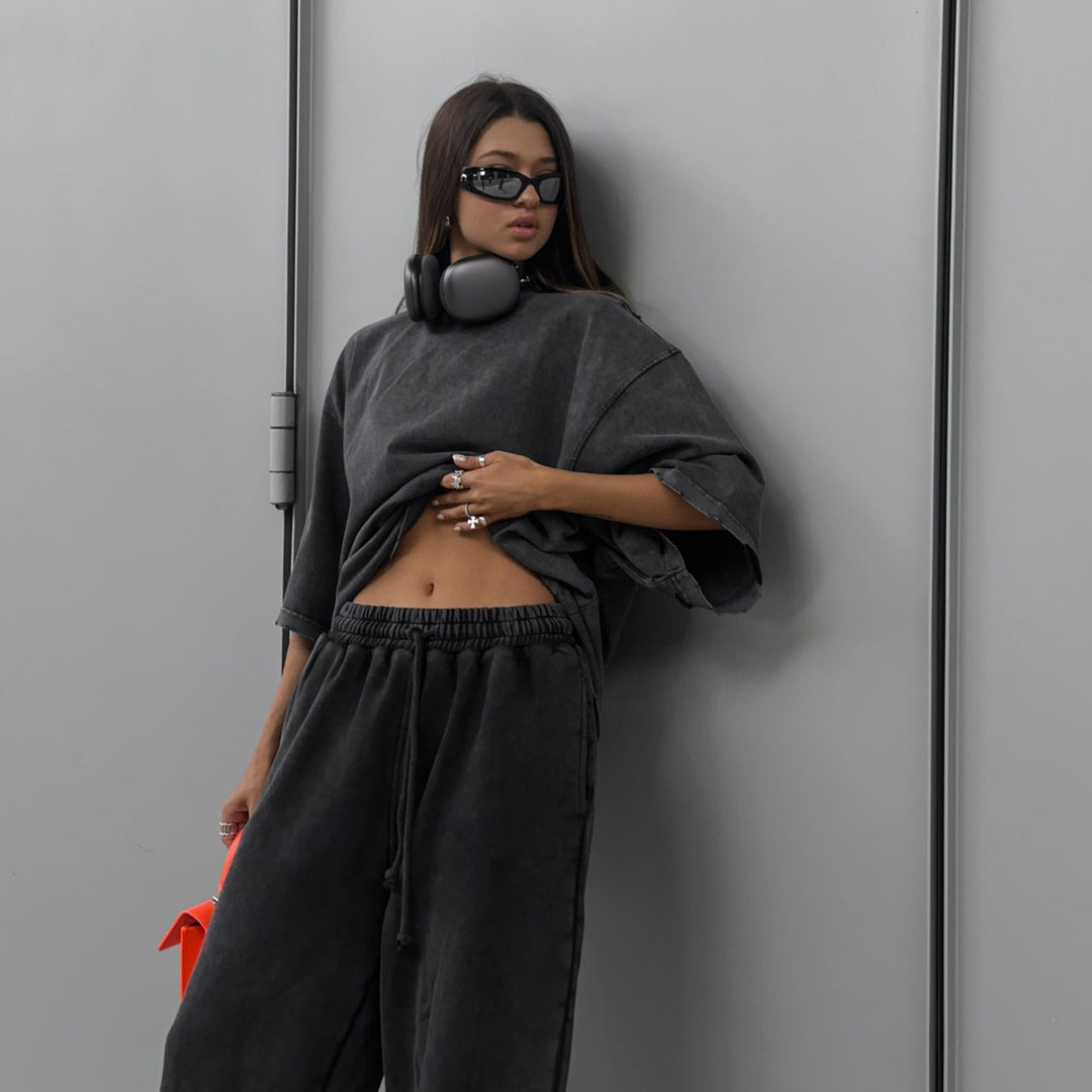 Damen Oversized T-Shirt mit kreativen Grafiken und lässigem Schnitt Drune