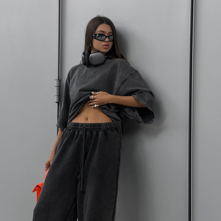 Damen Oversized T-Shirt mit kreativen Grafiken und lässigem Schnitt Drune