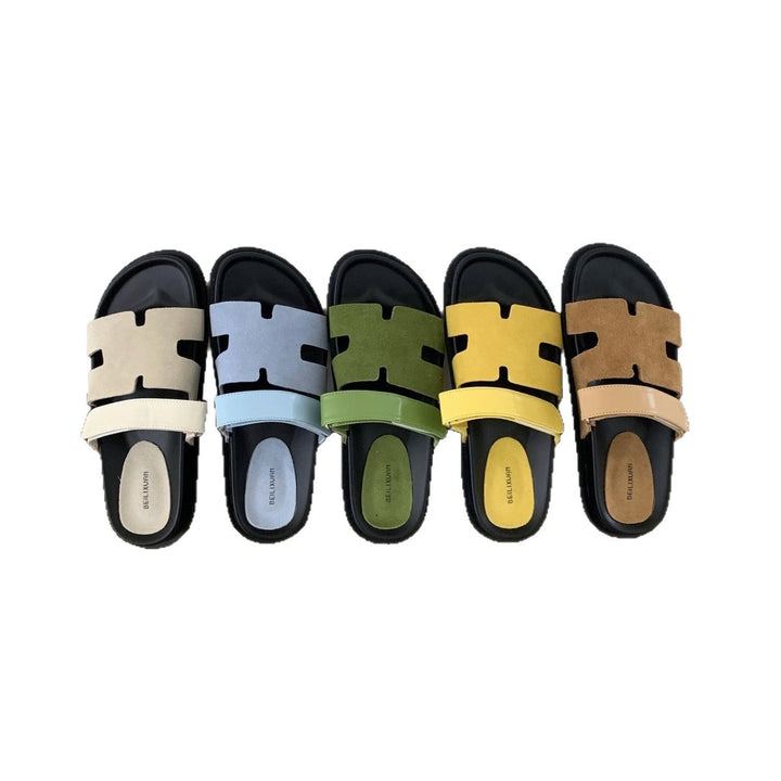 Damen modische Sandalen mit atmungsaktiven Riemen und rutschfester Sohle Drune