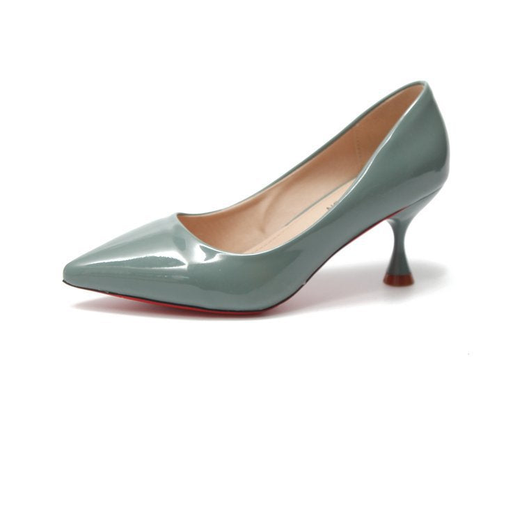 Damen Elegante Lackleder Pumps mit einzigartigem Absatzdesign Drune