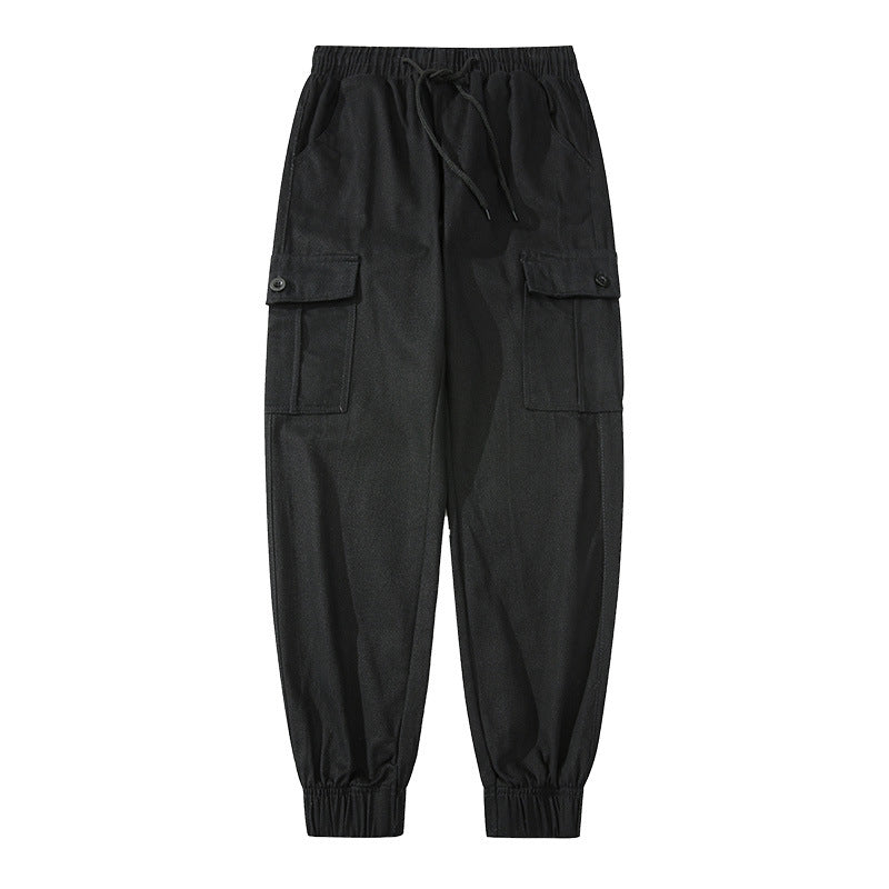 Herren Cargo-Joggerhose mit elastischem Bund, Klappentaschen und gerippten Knöcheln Drune