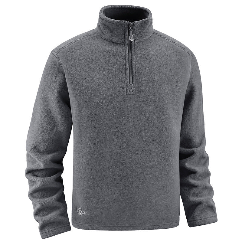 Herren Fleece-Pullover mit Troyer-Kragen und halbem Reißverschluss aus weichem Microfleece Drune