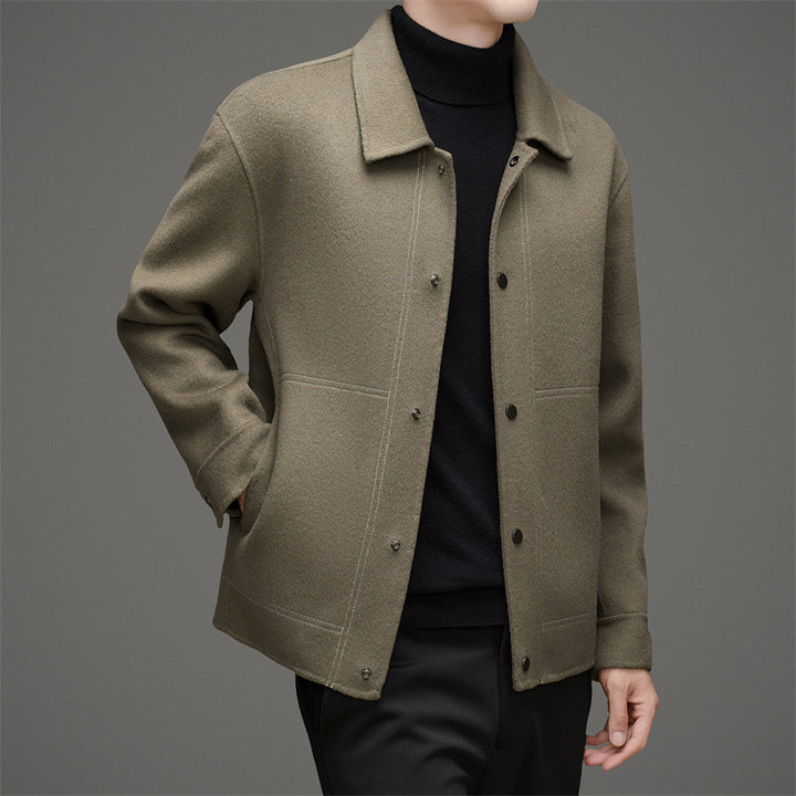 Herren elegante Wolljacke mit klassischem Kragen Drune