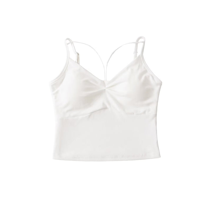 Damen elegantes Crop-Top mit verstellbaren Spaghetti-Trägern Drune