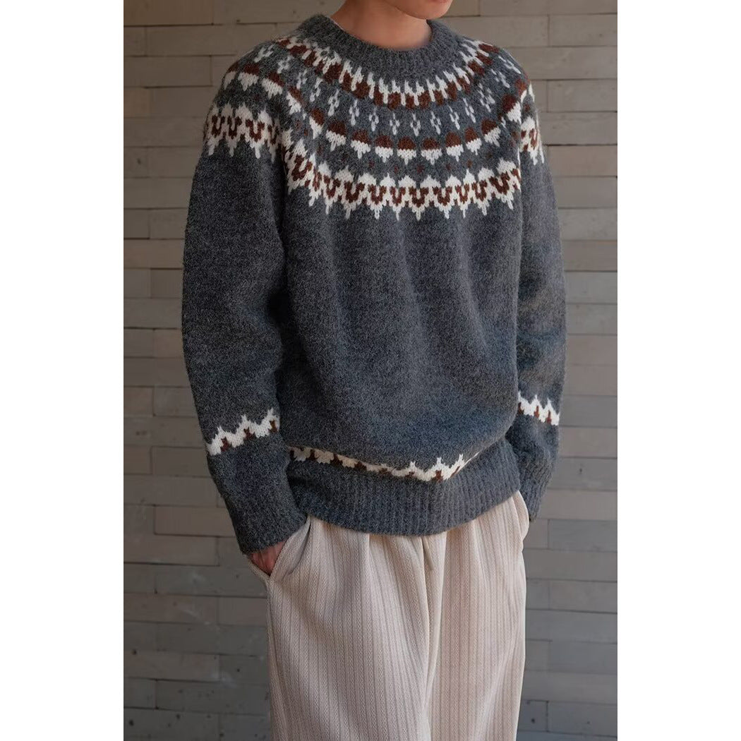 Herren Gemütlicher Grobstrickpullover mit kreativem Muster Drune