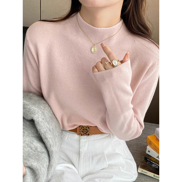 Damen Strickpullover mit Stehkragen und weichem Material Drune