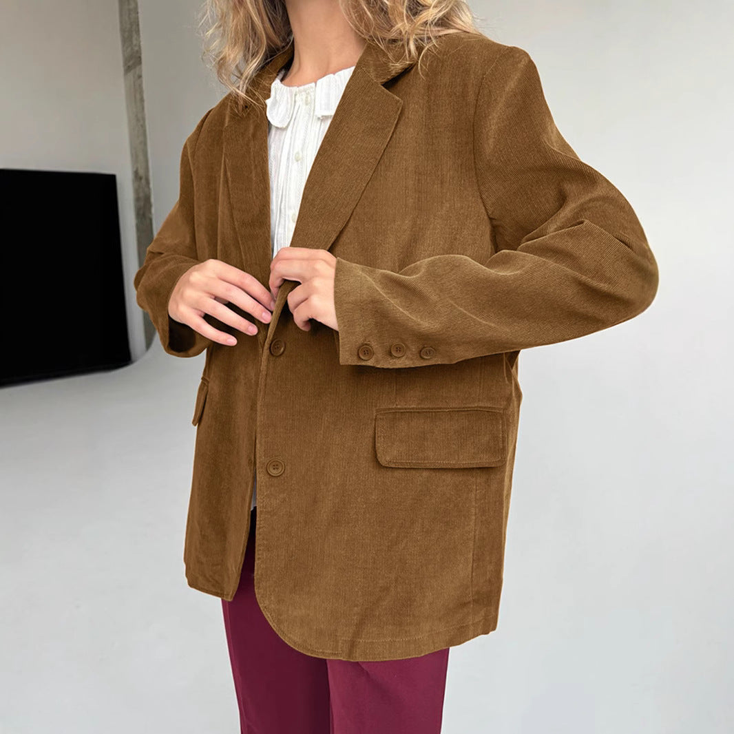 Damen Eleganter und bequemer Cord Blazer Drune