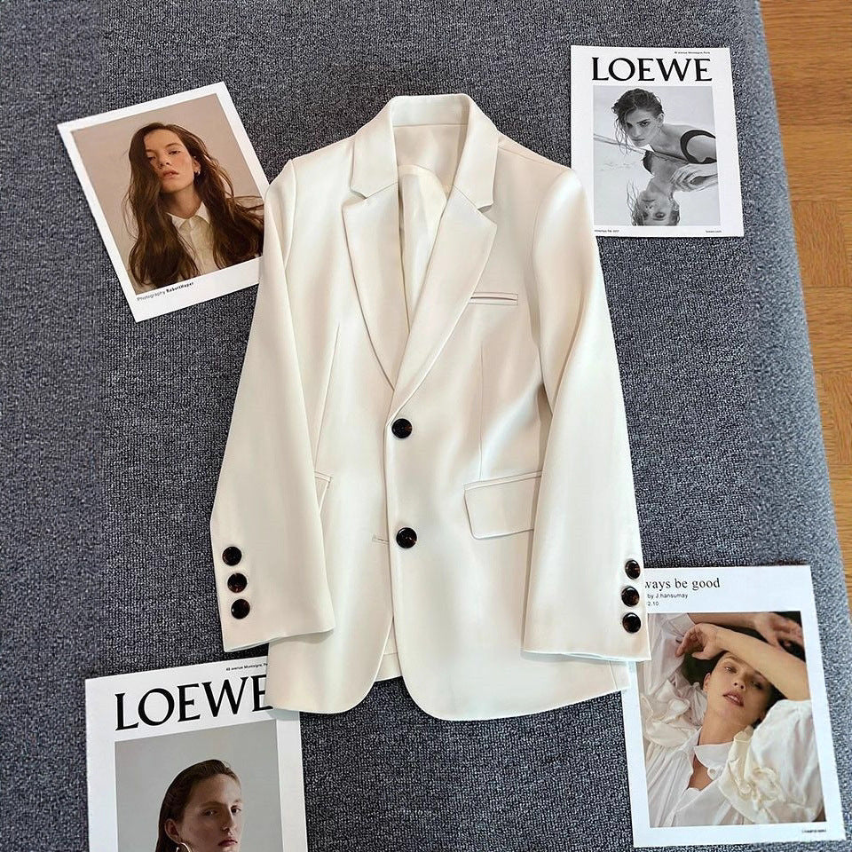 Damen Eleganter Blazer mit modischem Schnitt und dekorativen Knöpfen Drune