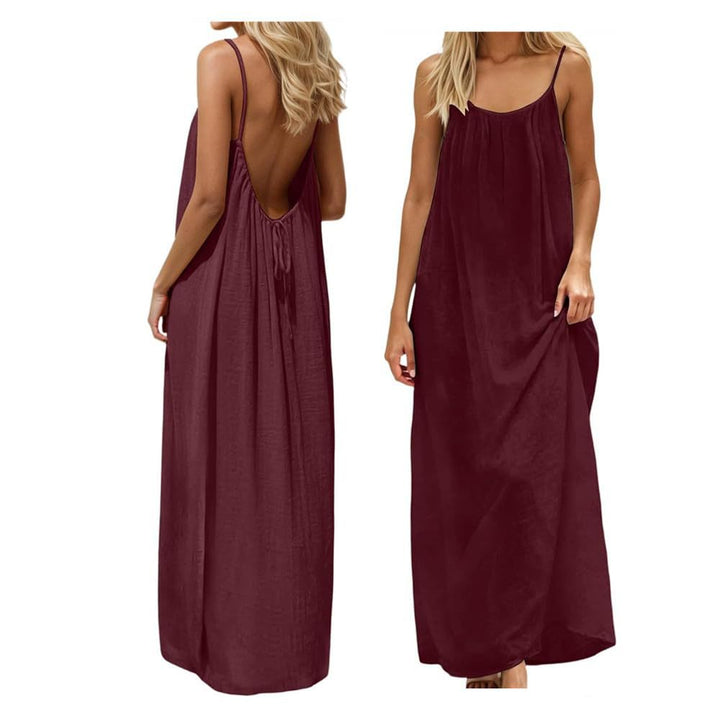 Damen Maxikleid mit tiefem Rücken Drune
