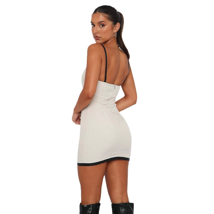 Damen figurbetontes Minikleid mit schmalen Trägern und eleganter Raffungsoptik Drune