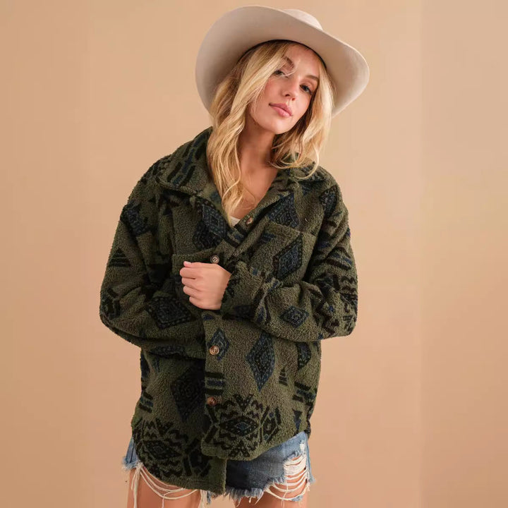 Drune | Retro Plüschjacke mit Reverskragen