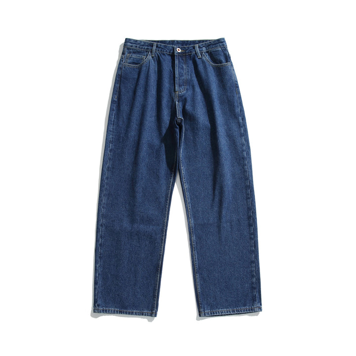 Damen Hochtaillierte gerade geschnittene Denim-Jeans mit weitem Bein Drune