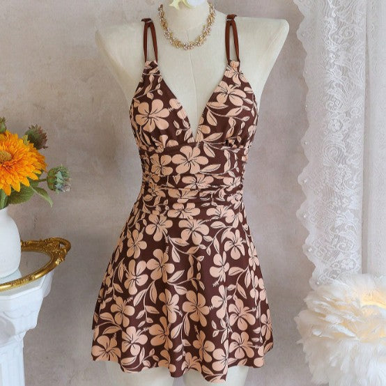 Damen Schwimmdress mit elegantem Floral-Design Drune