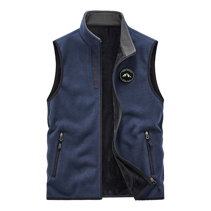 Herren Fleece Outdoorweste mit hochschließendem Kragen und zwei Reißverschlusstaschen Drune