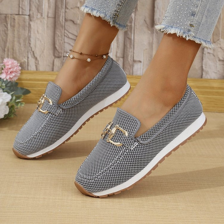 Damen Atmungsaktive Mesh-Slipper mit dekorativer Metallschließe Drune