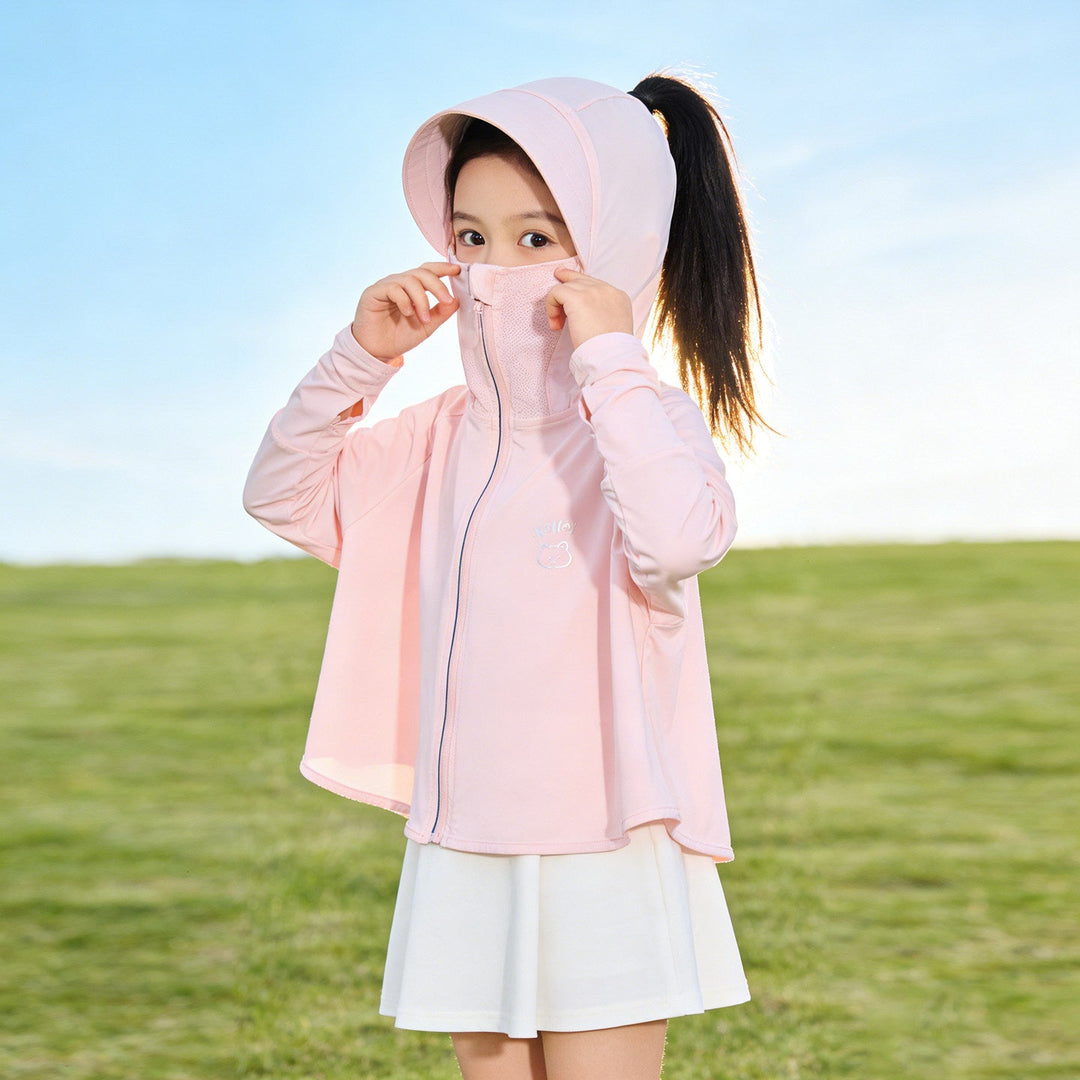 Mädchen multifunktionale Sonnenschutzjacke mit Kapuze Drune